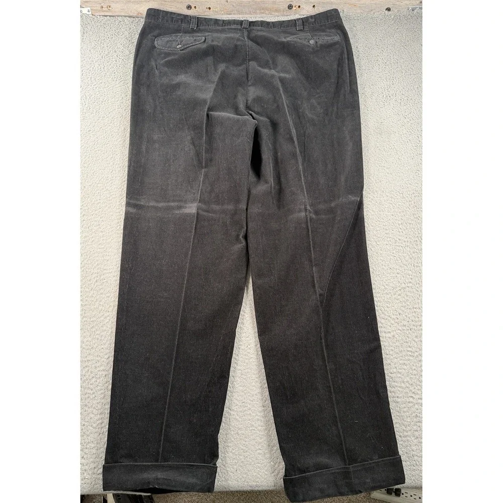 Polo Ralph Lauren Hammond Pant Mens 42x33 Black Pleated Corduroy Trousers
